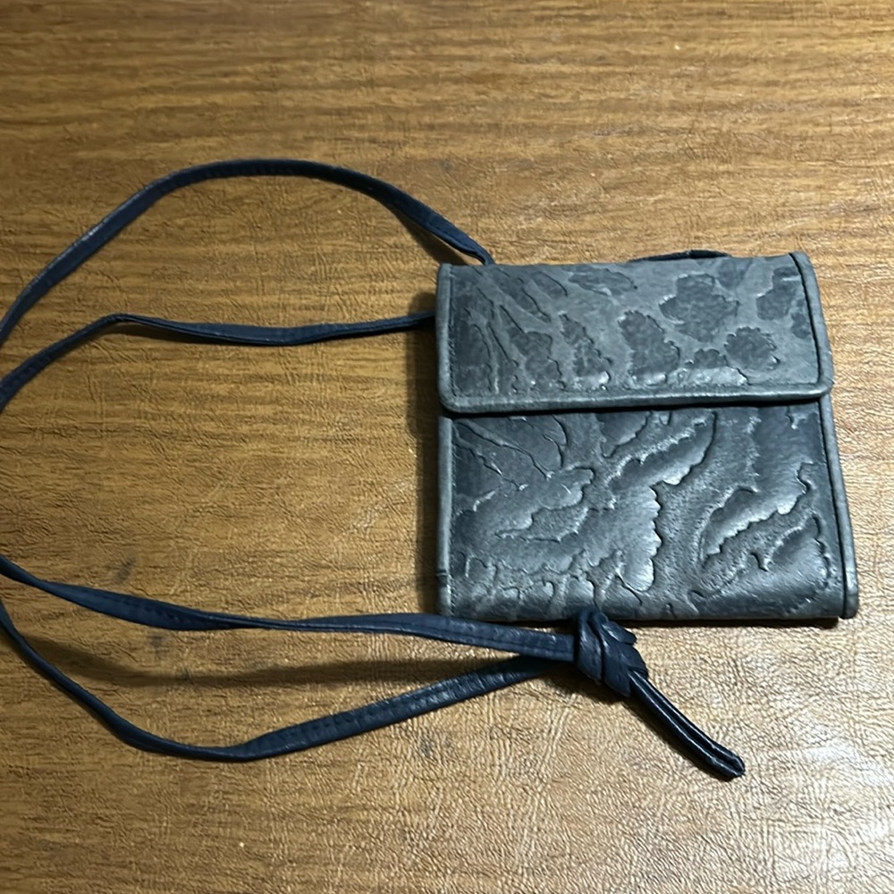 Blue clutch leather shoulder purse